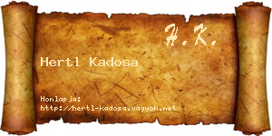 Hertl Kadosa névjegykártya