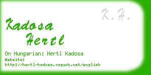 kadosa hertl business card